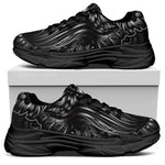 Sliver Spiritual Owl Print Black Chunky Shoes