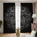 Sliver Spiritual Owl Print Dimout Pencil Pleat Curtains