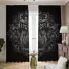 Sliver Spiritual Owl Print Blackout Pencil Pleat Curtains