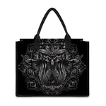 Sliver Spiritual Owl Print Canvas Tote Bag
