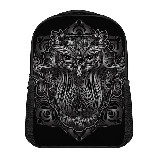Sliver Spiritual Owl Print Casual Backpack