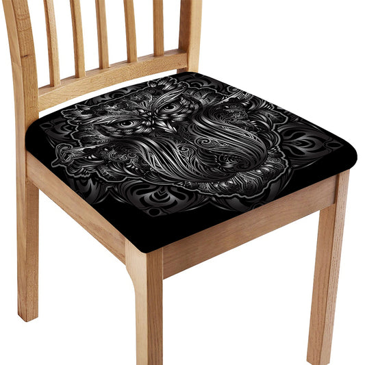 Sliver Spiritual Owl Print Chair Cushion Cover