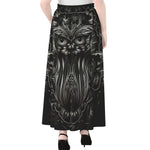 Sliver Spiritual Owl Print Chiffon Maxi Skirt