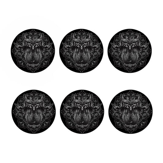 Sliver Spiritual Owl Print Coaster Set