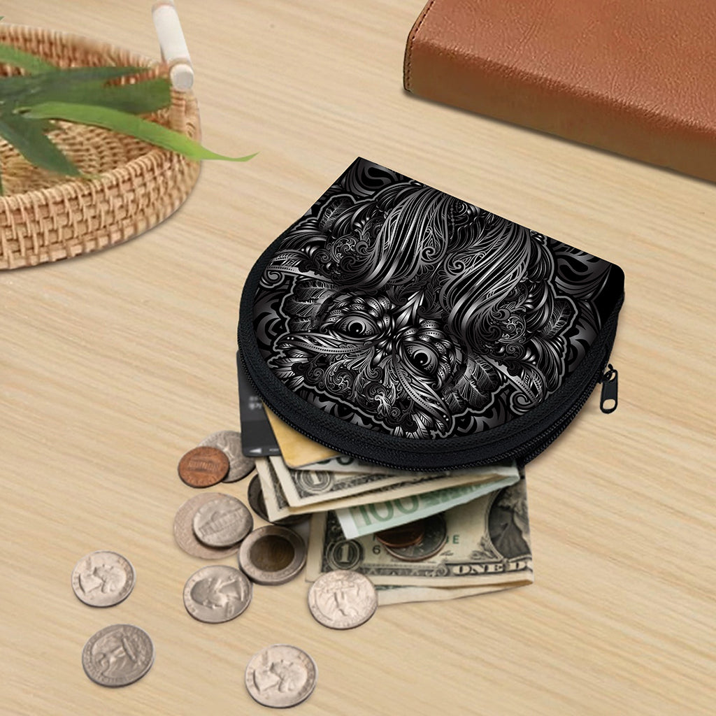 Sliver Spiritual Owl Print Coin Purse