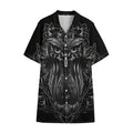 Sliver Spiritual Owl Print Cotton Hawaiian Shirt
