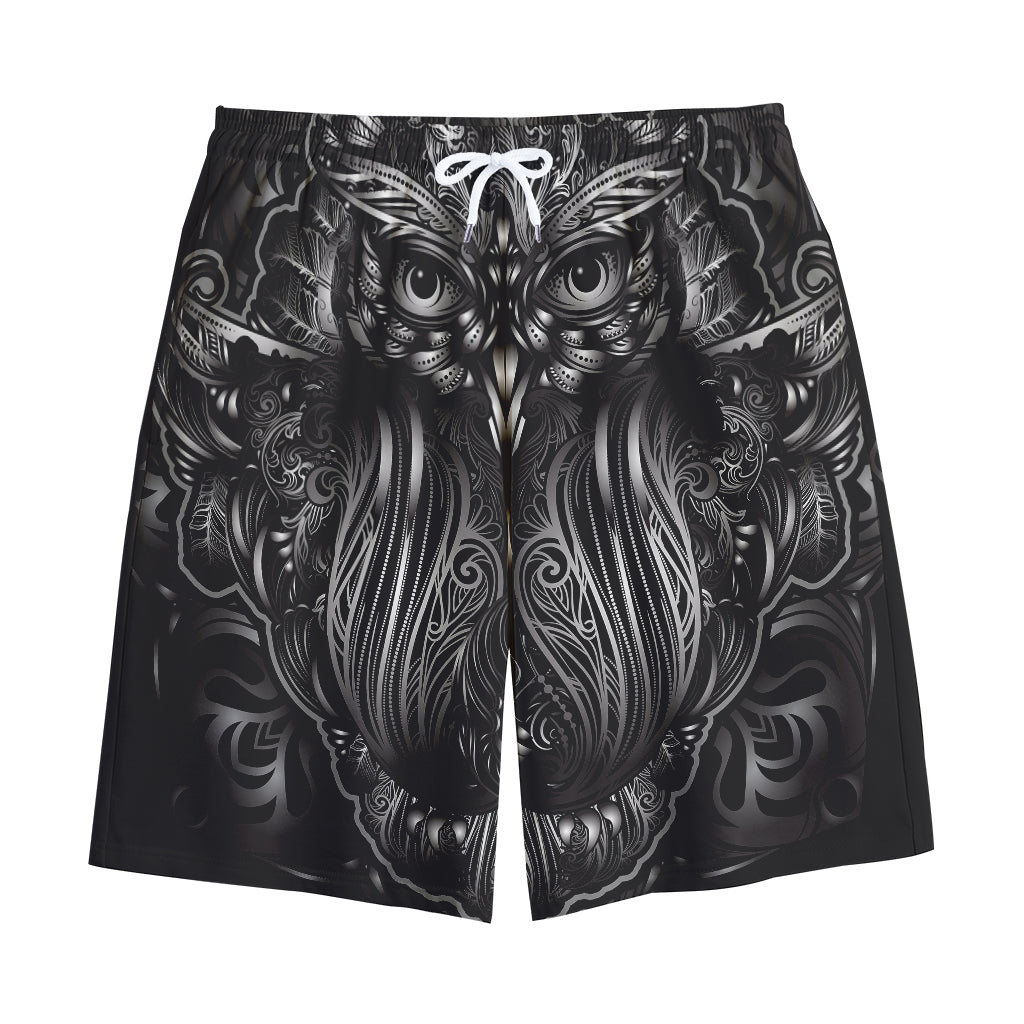 Sliver Spiritual Owl Print Cotton Shorts