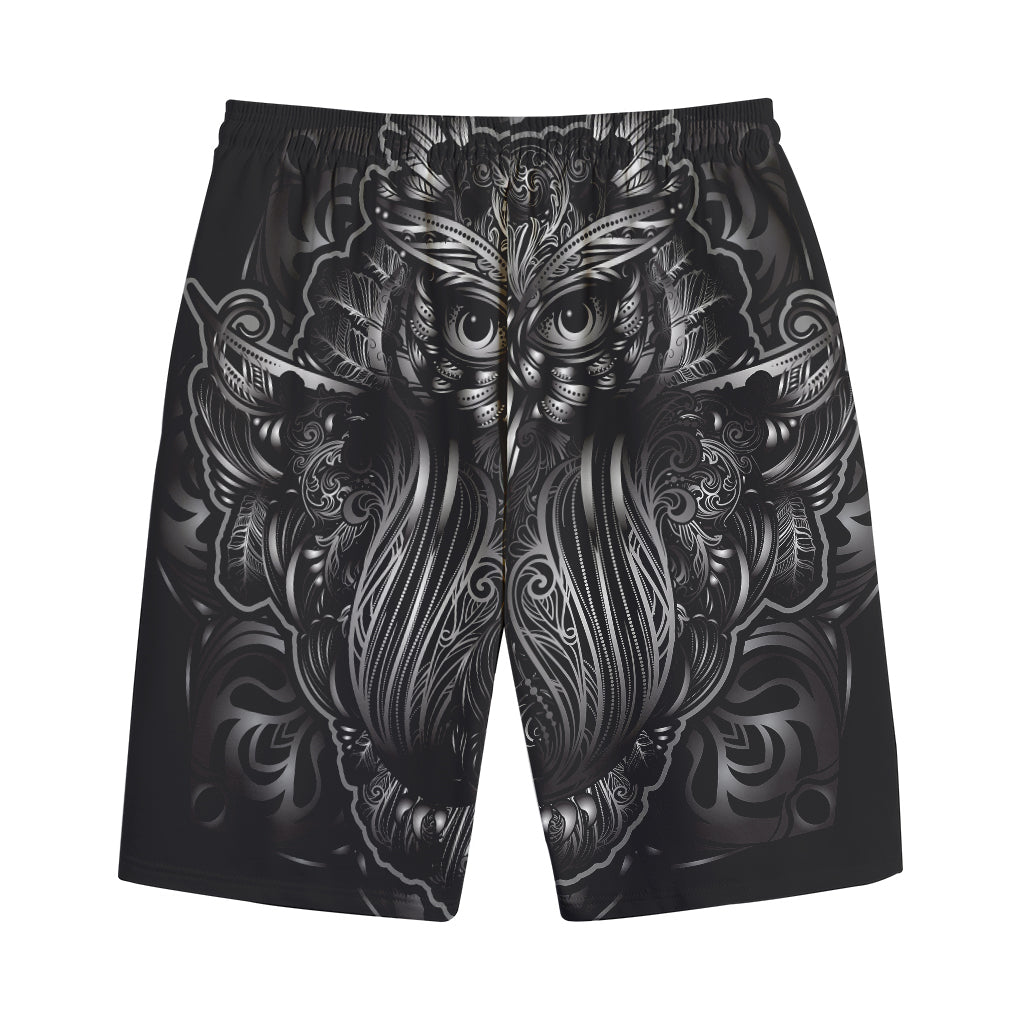 Sliver Spiritual Owl Print Cotton Shorts