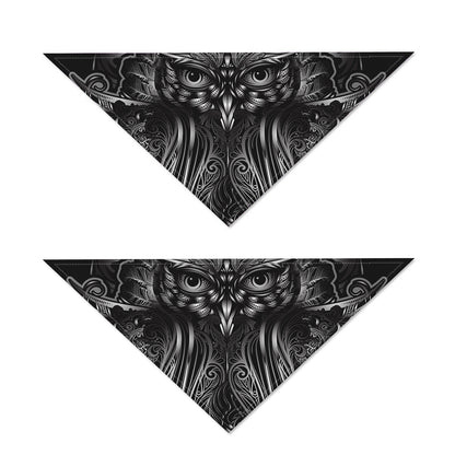 Sliver Spiritual Owl Print Dog Bandana