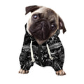 Sliver Spiritual Owl Print Dog Zip Up Hoodie