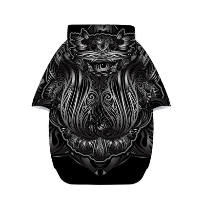 Sliver Spiritual Owl Print Dog Zip Up Hoodie