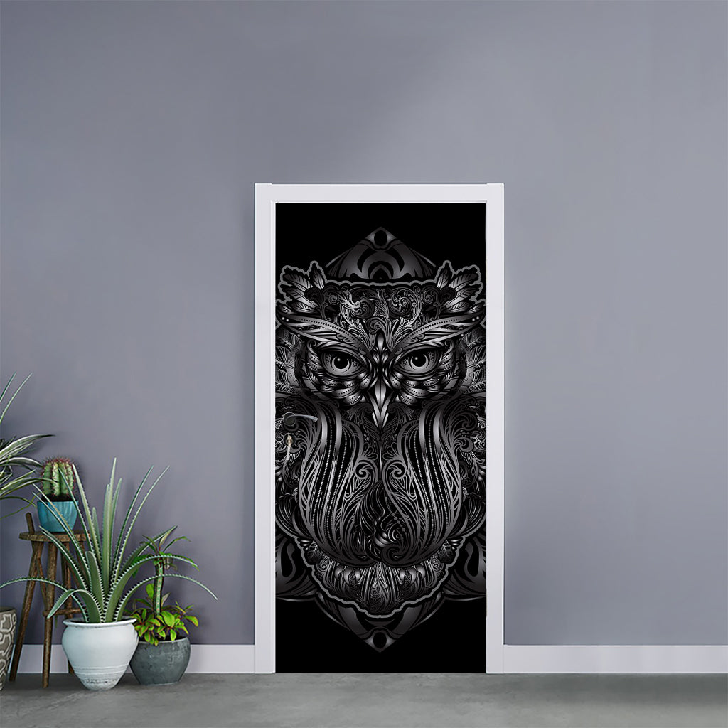Sliver Spiritual Owl Print Door Sticker