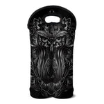 Sliver Spiritual Owl Print Double Neoprene Wine Tote