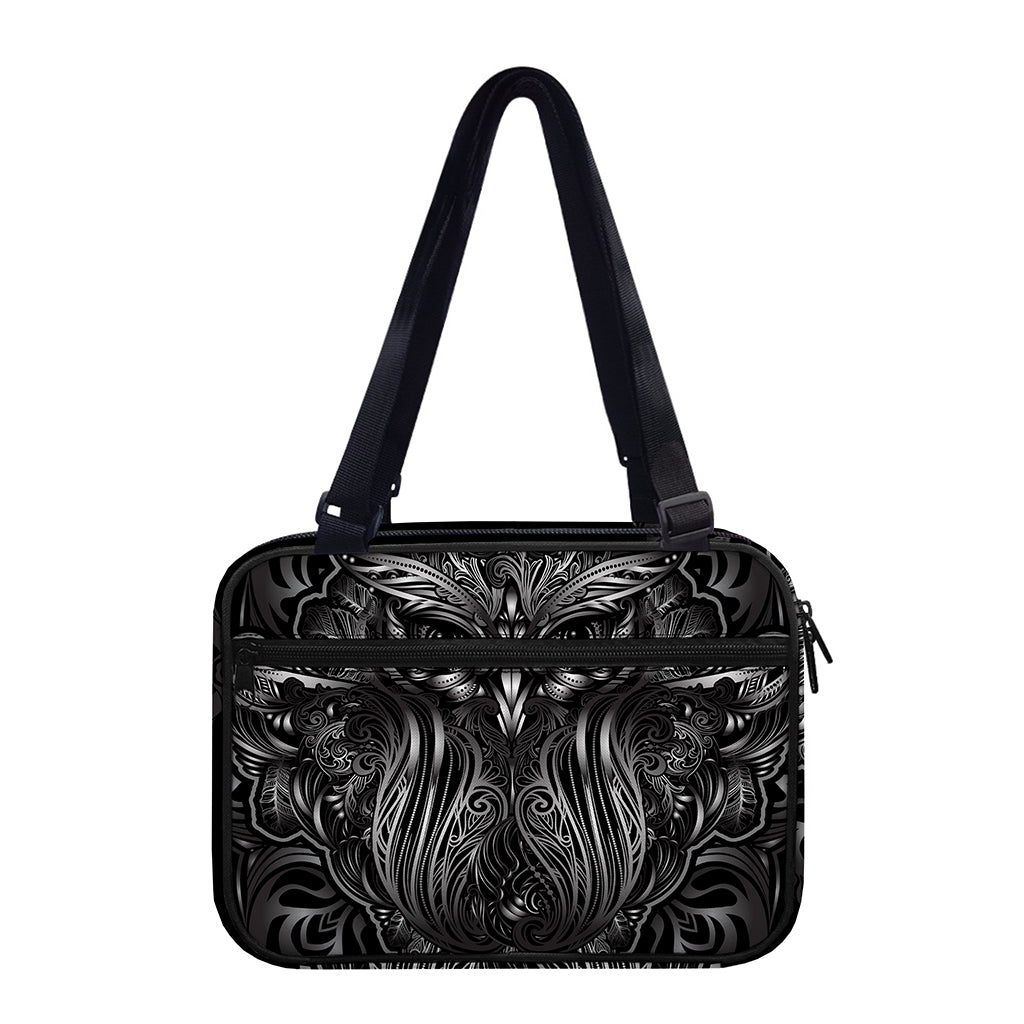 Sliver Spiritual Owl Print Double Strap Bible Bag