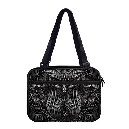 Sliver Spiritual Owl Print Double Strap Bible Bag