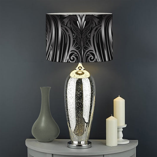 Sliver Spiritual Owl Print Drum Lamp Shade