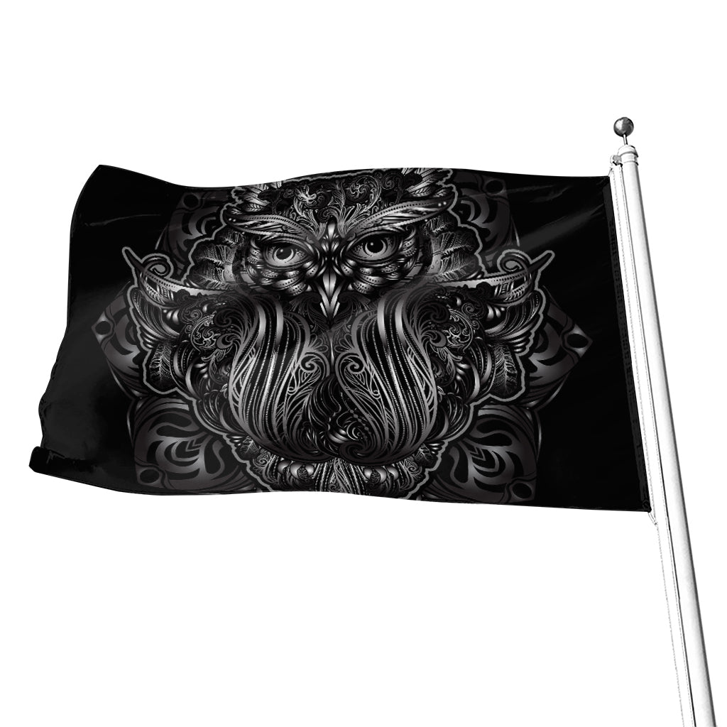 Sliver Spiritual Owl Print Flag