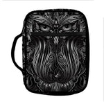 Sliver Spiritual Owl Print Front Pocket Bible Bag