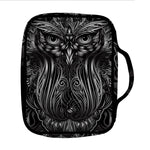 Sliver Spiritual Owl Print Front Pocket Bible Bag
