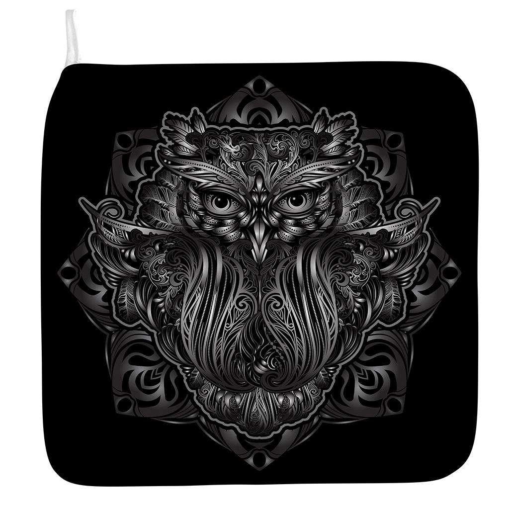 Sliver Spiritual Owl Print Hand Towel