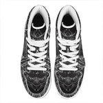 Sliver Spiritual Owl Print High Top Leather Sneakers
