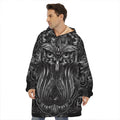 Sliver Spiritual Owl Print Hoodie Blanket