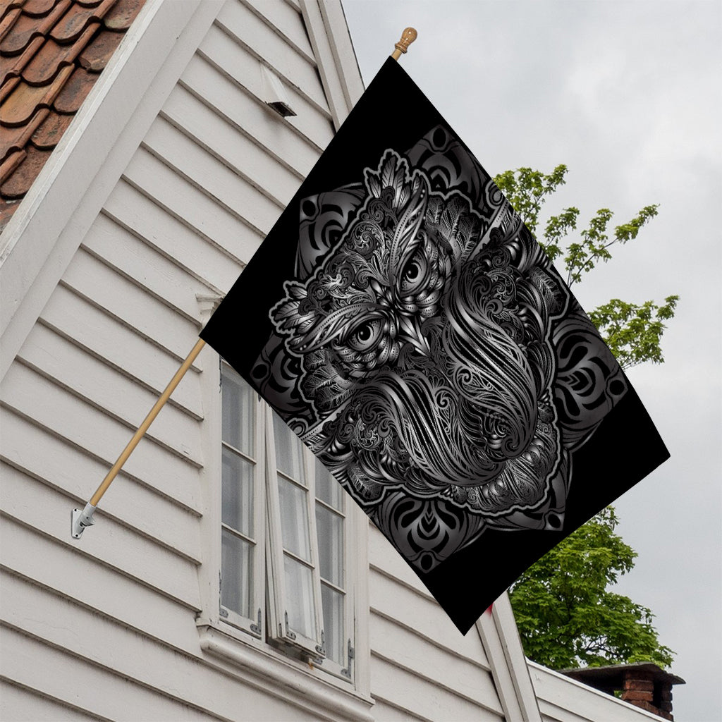 Sliver Spiritual Owl Print House Flag
