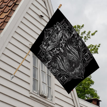 Sliver Spiritual Owl Print House Flag