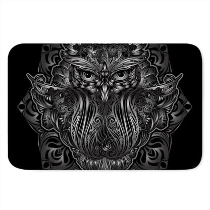 Sliver Spiritual Owl Print Indoor Door Mat