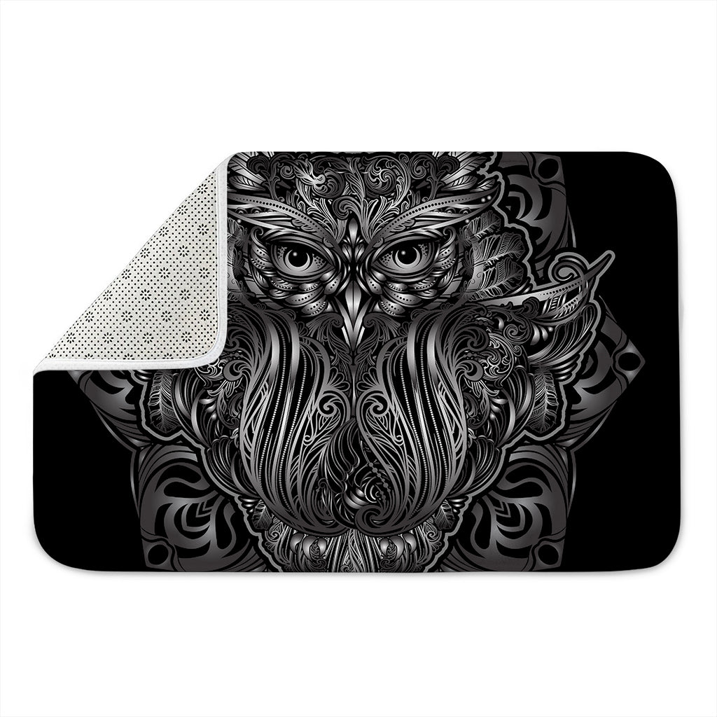 Sliver Spiritual Owl Print Indoor Door Mat