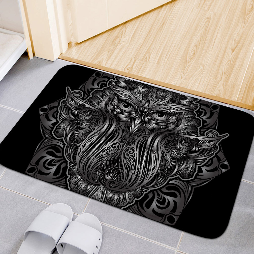 Sliver Spiritual Owl Print Indoor Door Mat