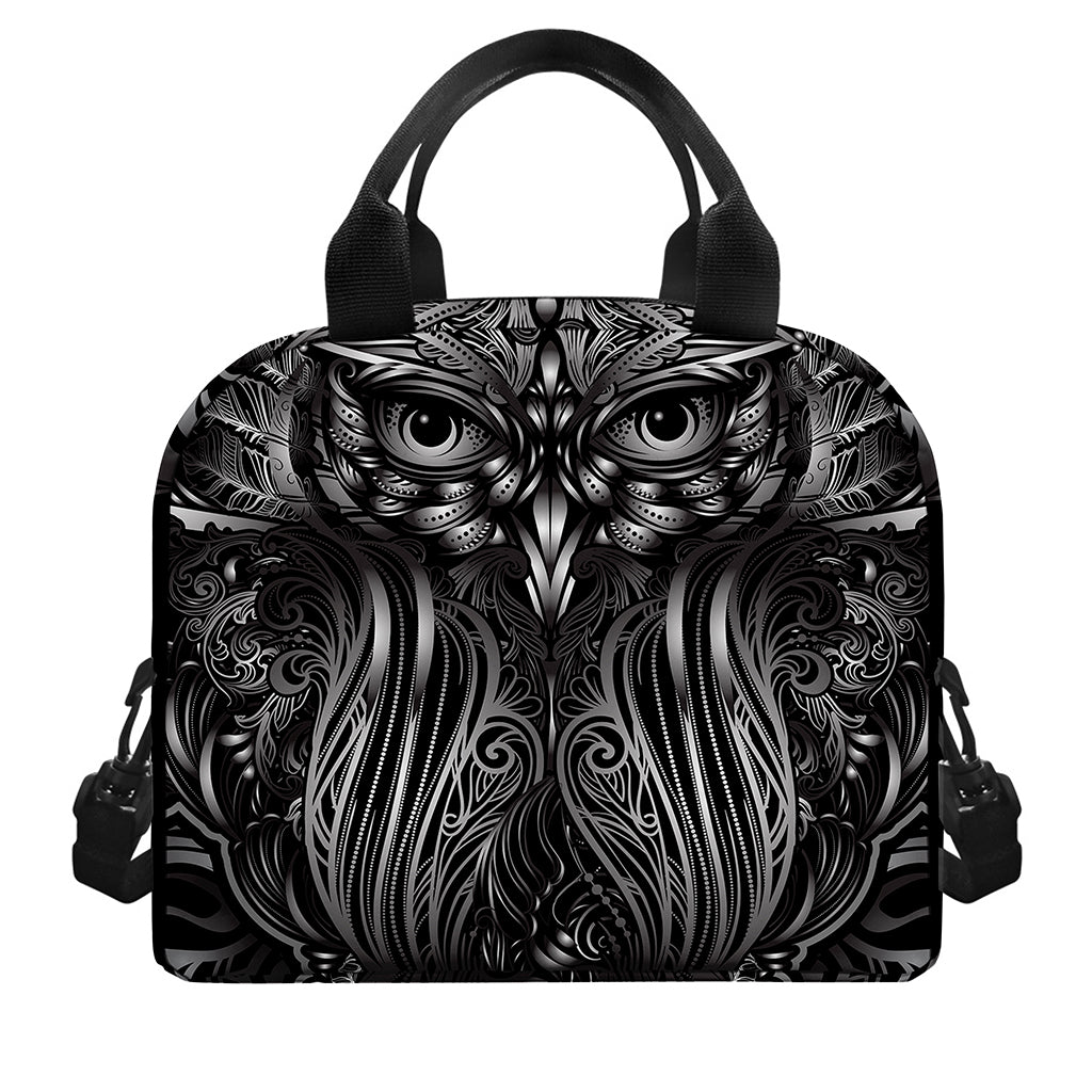 Sliver Spiritual Owl Print Insulated Lunch Bag
