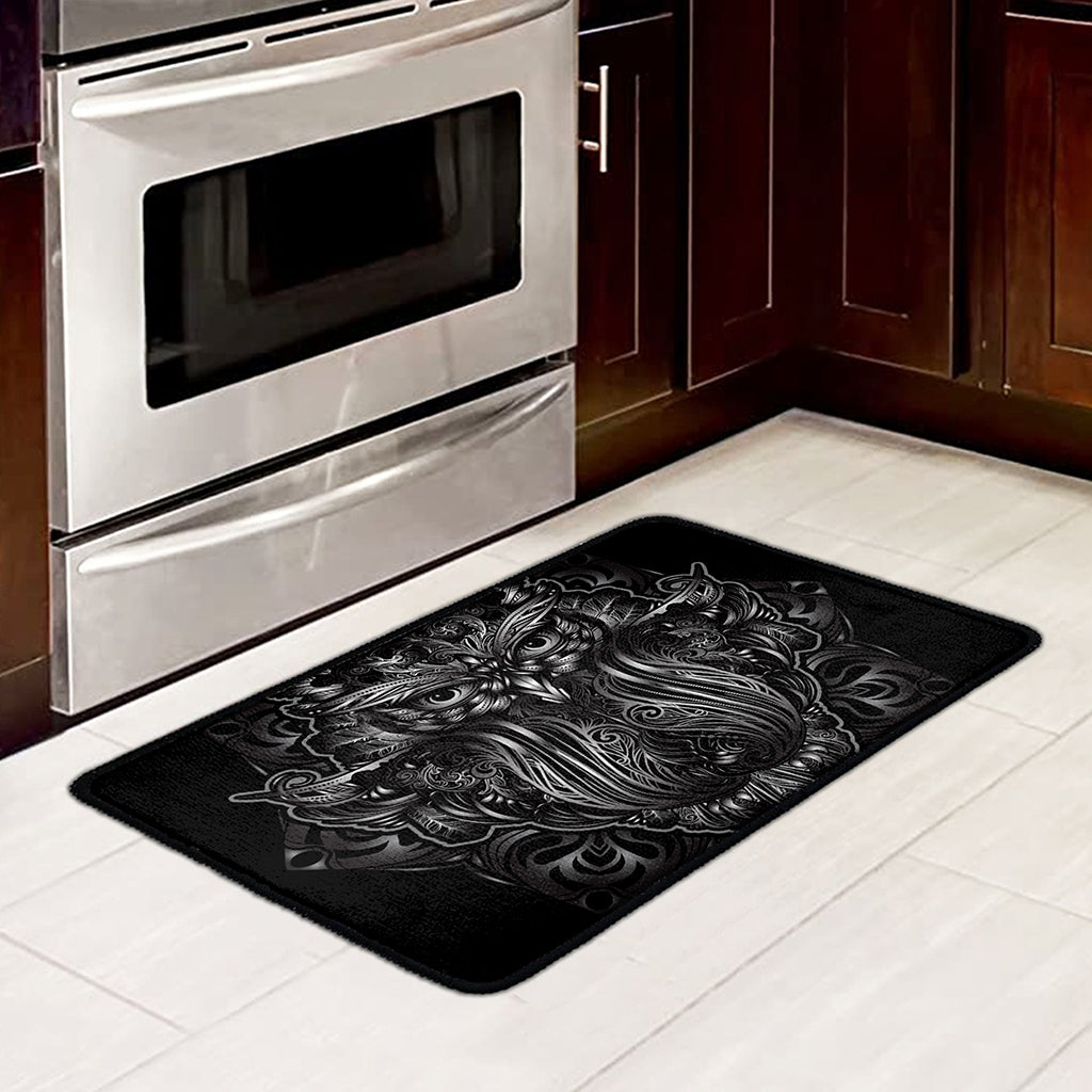 Sliver Spiritual Owl Print Kitchen Mat