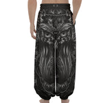 Sliver Spiritual Owl Print Lantern Pants