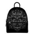 Sliver Spiritual Owl Print Leather Backpack