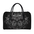 Sliver Spiritual Owl Print Leather Duffel Bag