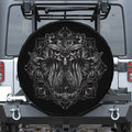 Sliver Spiritual Owl Print Leather Spare Tire Cover
