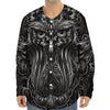 Sliver Spiritual Owl Print Long Sleeve Baseball Jersey