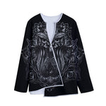 Sliver Spiritual Owl Print Long Sleeve Short Coat