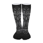 Sliver Spiritual Owl Print Long Socks