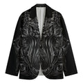 Sliver Spiritual Owl Print Men's Blazer