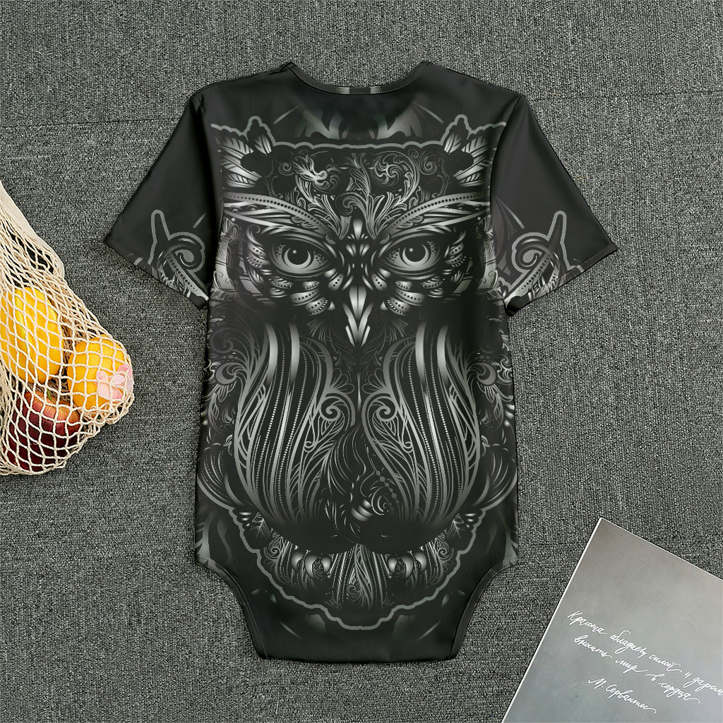Sliver Spiritual Owl Print Men's Bodysuit