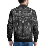 Sliver Spiritual Owl Print Men's Bomber Jacket