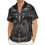 Sliver Spiritual Owl Print Men's Deep V-Neck Shirt