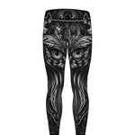 Sliver Spiritual Owl Print Men's leggings