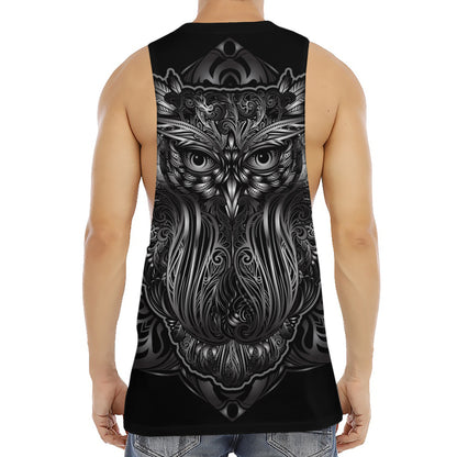 Sliver Spiritual Owl Print Men's Muscle Tank Top