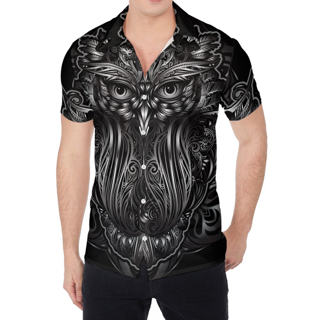 Sliver Spiritual Owl Print Men's Shirt