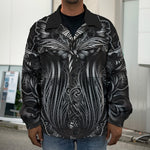 Sliver Spiritual Owl Print Men's Shirt Jacket