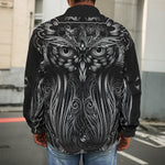 Sliver Spiritual Owl Print Men's Shirt Jacket