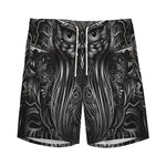 Sliver Spiritual Owl Print Men's Sports Shorts